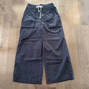 Young Fabulous Broke Wide-Leg Cropped Boho Navy Pull-On Pants Women Small